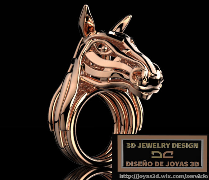 stylized horse custom jewelry design