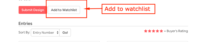 Add a design contest to your watchlist