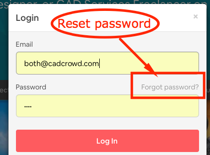 Forgot user password