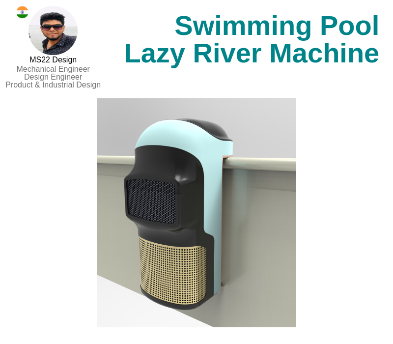 A photo of the Swimming Pool Lazy River Machine created on AutoCAD and Creo Parametric.