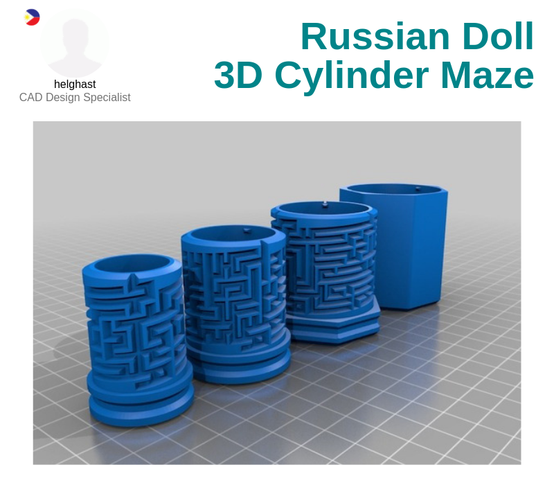 A photo of the Russian Doll 3D Cylinder Maze.