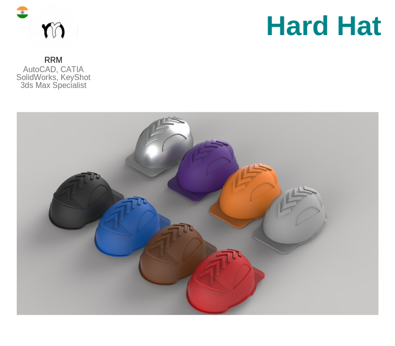 A photo of the Hard Hats created on CATIA.