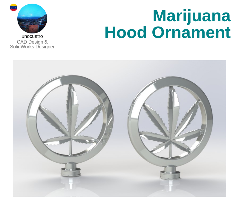 A photo of the Marijuana Hood Ornament.