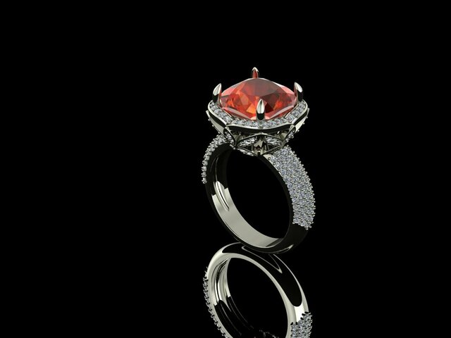 Fiery Radiance Halo Ring