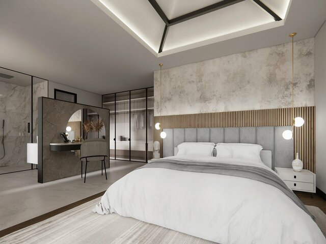 Bedroom & Bathroom design and 3D visualization