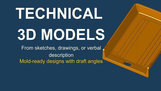 I will design engineering 3d models ready for machining or molding