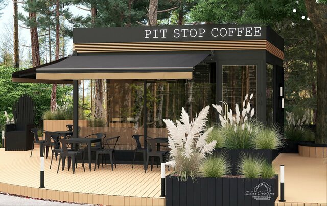 Design and 3D visualization of a summer cafe