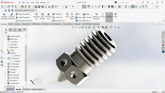 Shaft female part 2d drawing and 3d model using solidworks