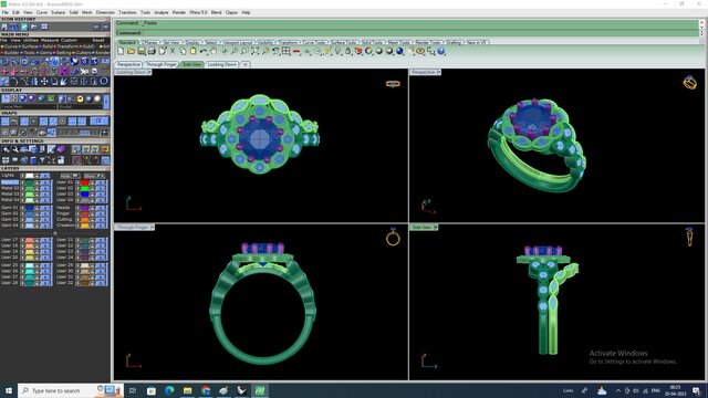 Rendering of a solitaire ring with ascent stones