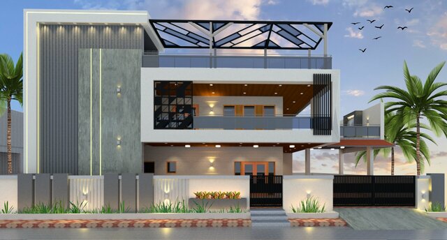 Modern Residential front Elevation Design