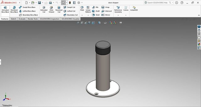 3D Model,Technical Drawing of a Door Stopper