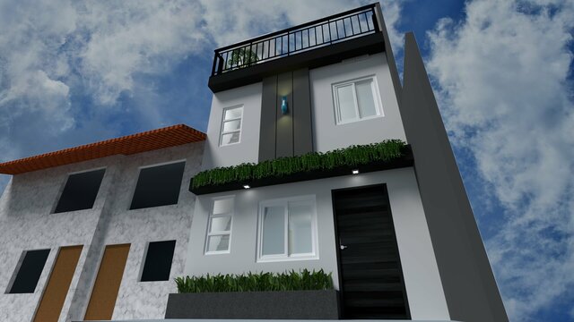 Two-storey residential house with roof deck in Quezon City
