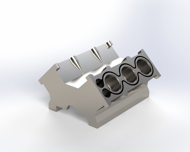 V6 motor 3D model