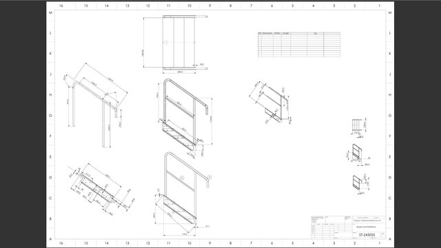 Stairs and Platforms drafting 2d, 3d dxf, and pdf