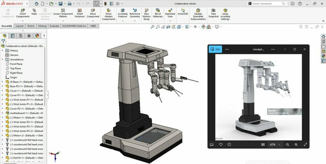 SolidWorks 3D Design and Assembly of a Collaborative Surgery Robot