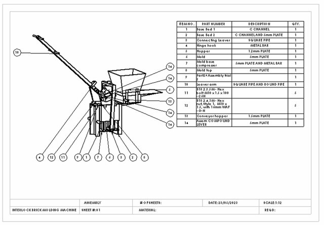 Manual interlock brick making machine