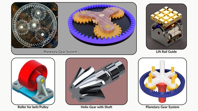 Roller for belt/Pulley Helix Gear with Shaft Planetary Gear System Planetary Gear System Lift Rail Guide